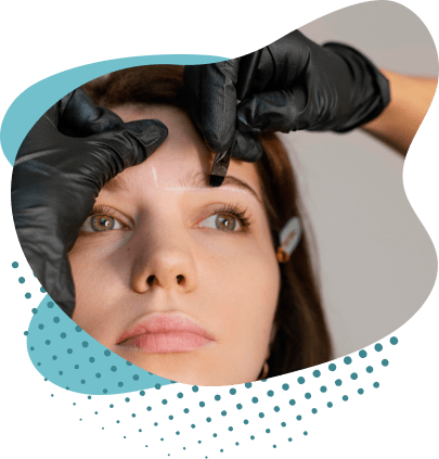 Sobrancelhas sendo desenhadas