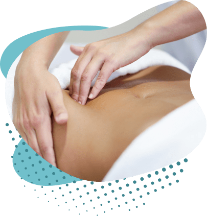 Pessoa recebendo uma drenagem linfática.